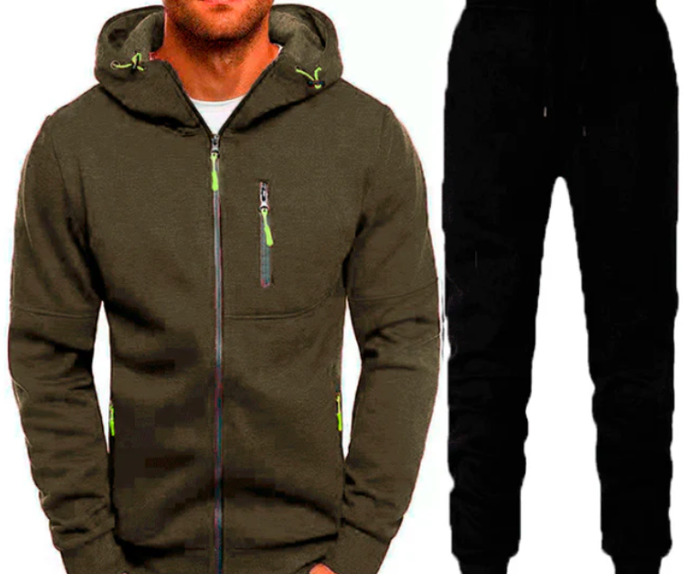 Levoire | Vêtements De Loisirs 2 Pièces Ensemble D'Entraînement Pour Hommes olive vert