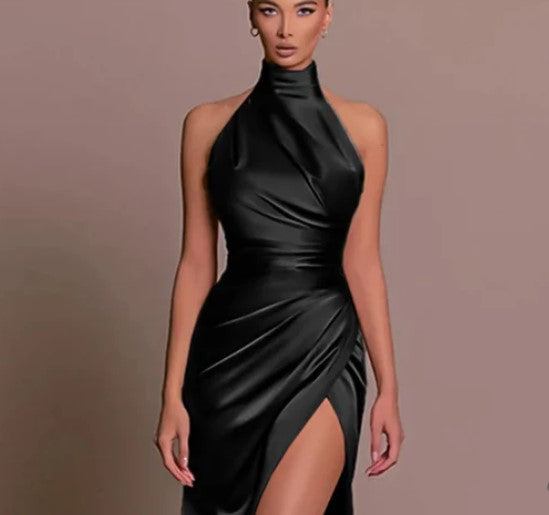 Levoire | Robe Cocktail En Satin Sans Fente Dans Le Dos
