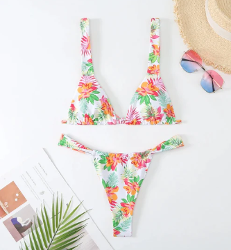 Levoire | Bikini Avec Imprimé Floral Blanc