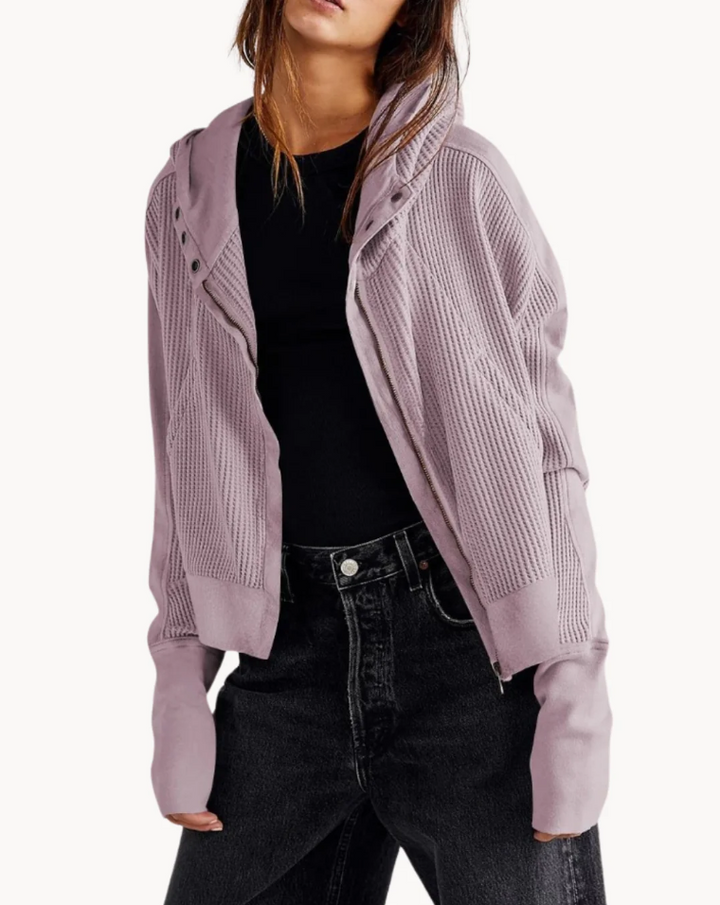 Levoire | Manteau Pour Femmes En Tissu Doux Et Luxueux Avec Poches Decoratives Violet