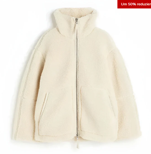 Levoire | Veste En Sherpa Pour Femmes Avec Fermeture Éclair Beige