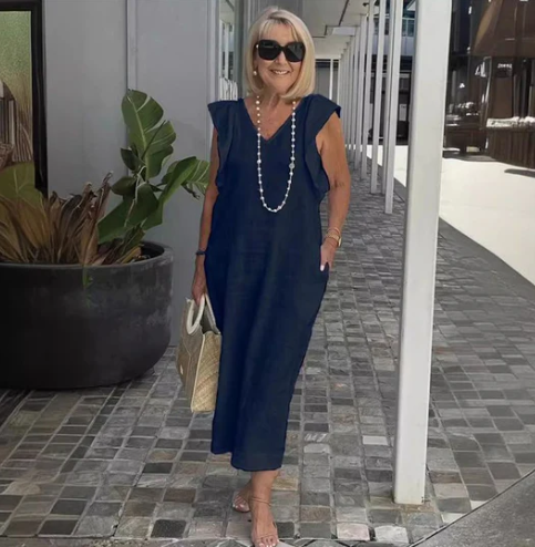Levoire | Robe En Coton Et Lin Marin