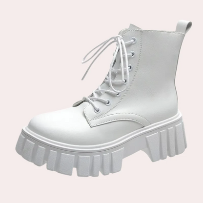 Levoire | Bottes À Lacets Pour Femmes Avec Semelle Robuste Blanc