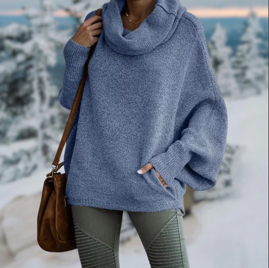 Levoire | Pull À Col Montant Rento À Manches Longues Et Poches Bleu