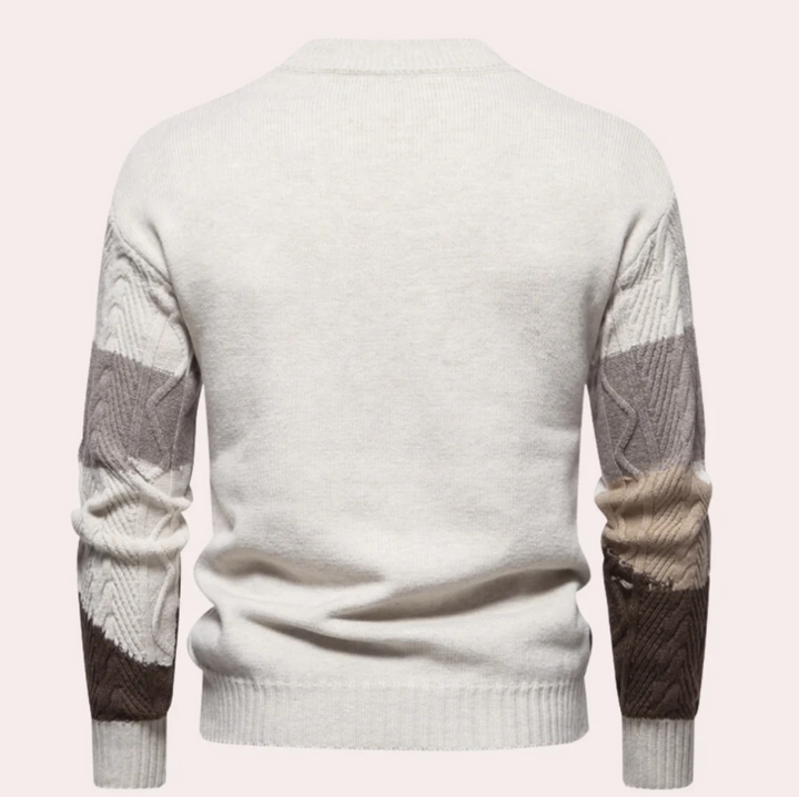 Levoire | Pull Homme Tricoté Avec Motif Contrasté