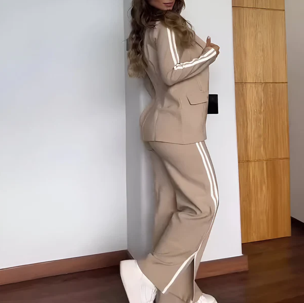 Levoire | Blazer Élégant Ensemble Avec Une Ambiance Décontractée Beige