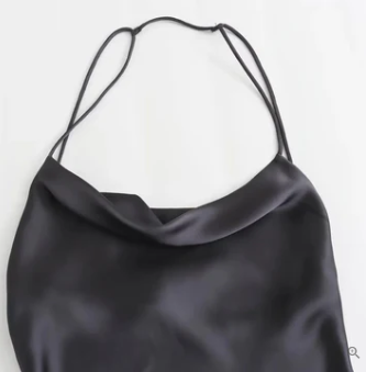 Levoire | Robe Maxi Grise, Satinée, Respirante.