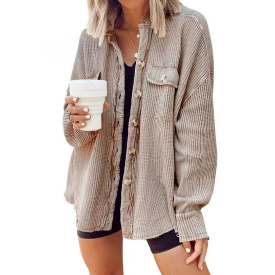 Levoire | Veste En Velours, Avec Capuche Irrégulière Helles Khaki