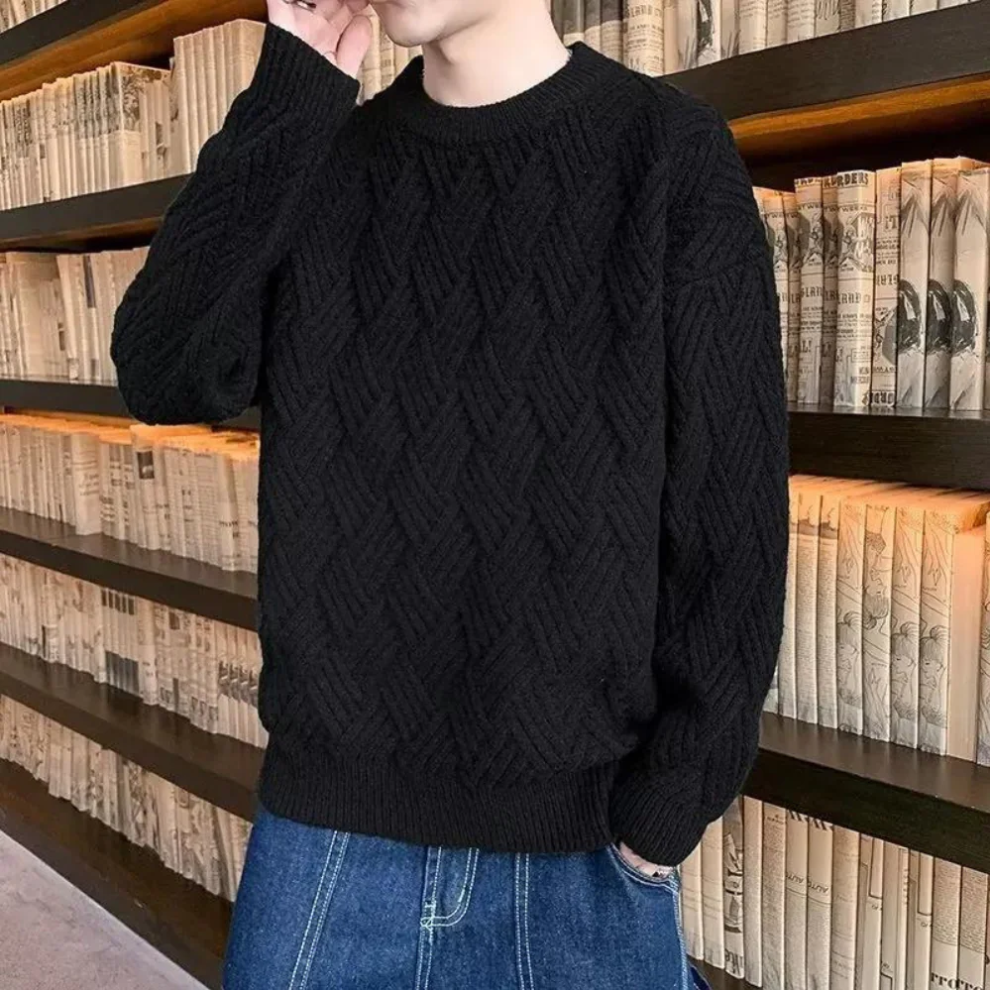 Levoire | Pull Homme Tendance Et Tricoté De Manière Décontractée Noir