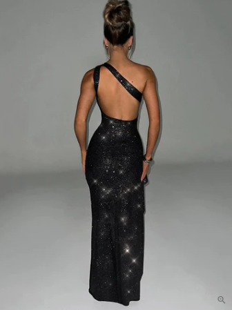 Levoire | Robe De Cocktail Brillante Et Dos Nu Avec Perles