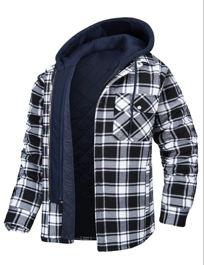 Levoire | Veste De Chemise D'Extérieur Chaude Noir Blanc