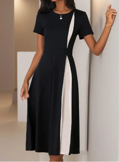 Levoire | Robe Midi Noir Et Blanc