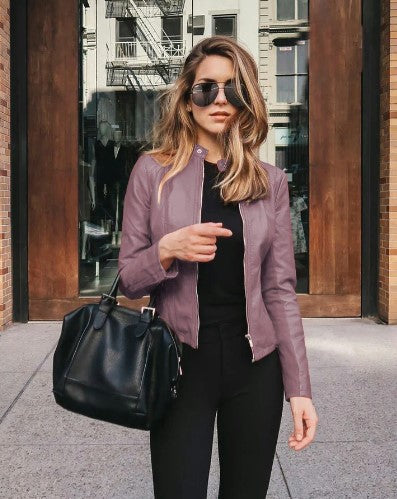 Levoire | Veste Cintrée En Simili Cuir Violet