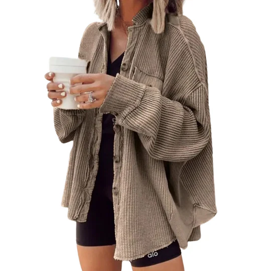 Levoire | Veste En Velours, Avec Capuche Irrégulière Khaki (Bujna Épuisé)