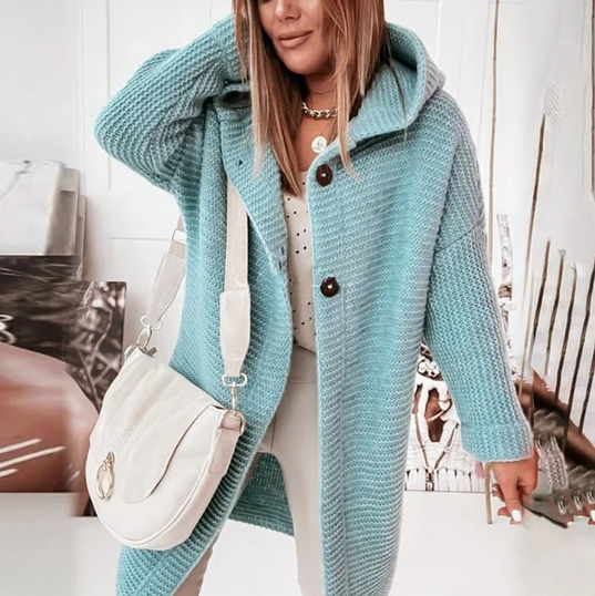 Levoire | Gilet À Manches Longues Avec Capuche Bleu