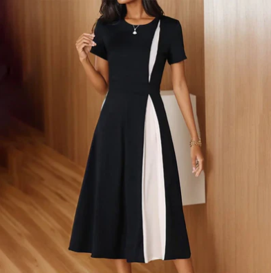 Levoire | Robe Midi Noir Et Blanc