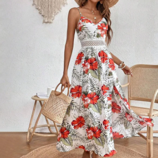 Levoire | Robe Maxi Sans Manches Romantique Avec Imprimé Floral