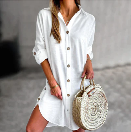 Levoire | Chemisier-Dress Plage Perles Lin