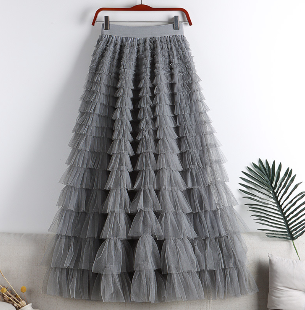 Levoire | Jupe Tendance En Tüll Gris foncé