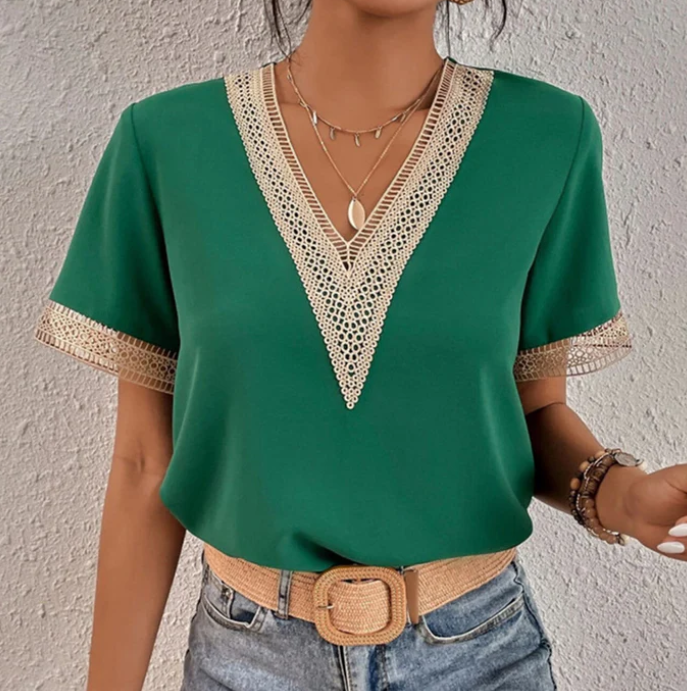 Levoire | T-Shirt À Col V Kesätuuli Vert