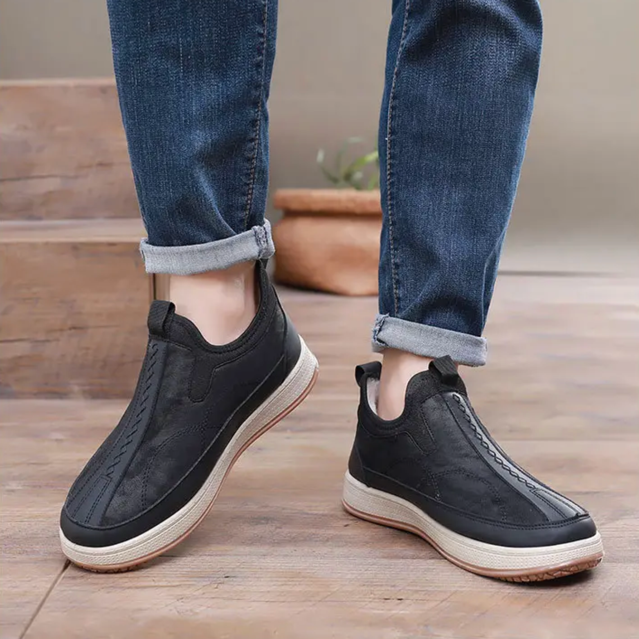 Levoire | Chaussons D'Hiver Chauds Noir