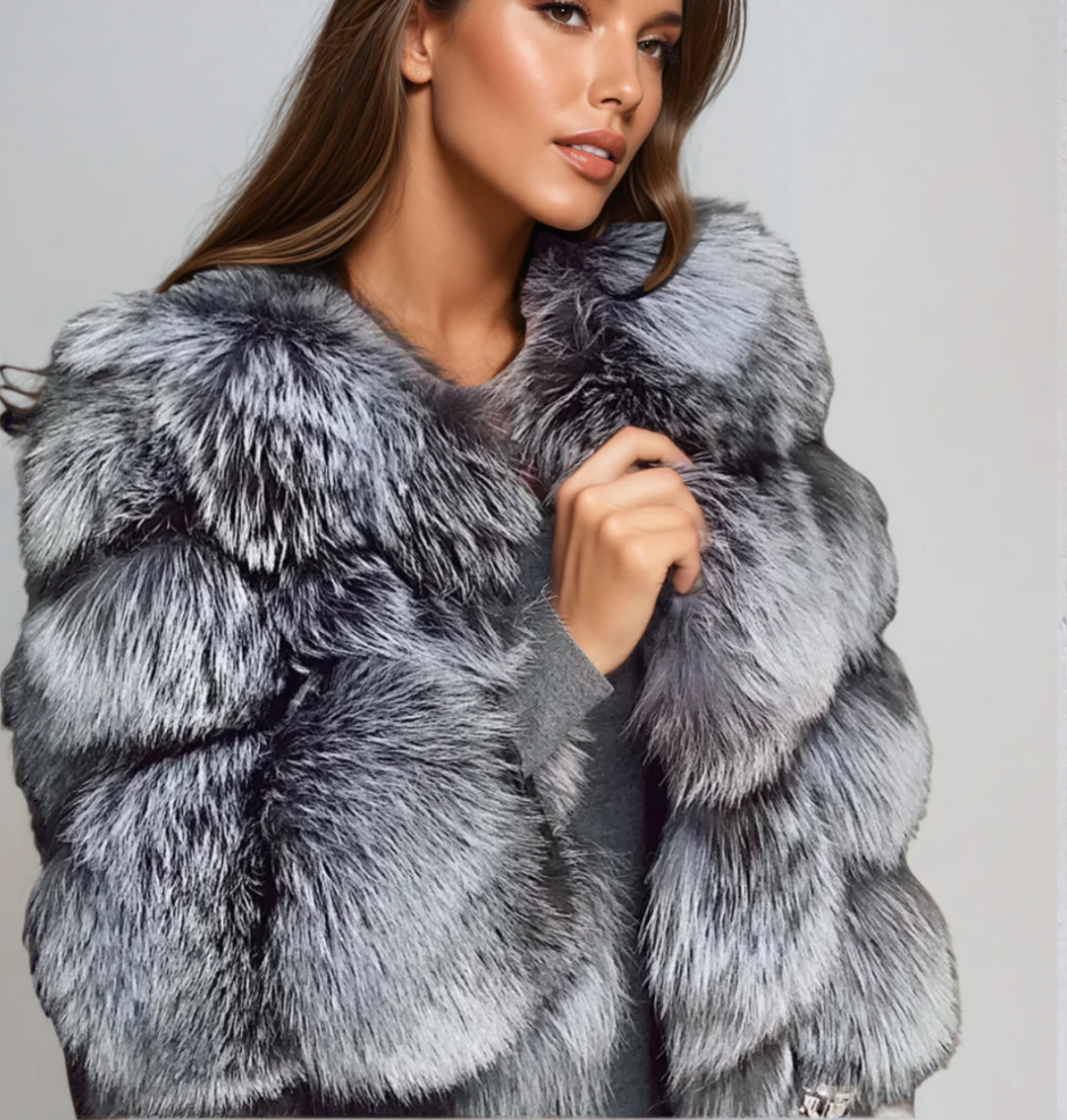 Levoire | Veste En Fausse Fourrure Élégante Gris foncé