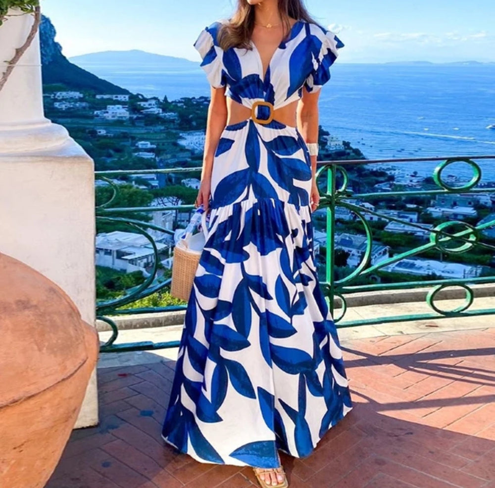 Levoire | Robe sexy imprimée élégante Bleu