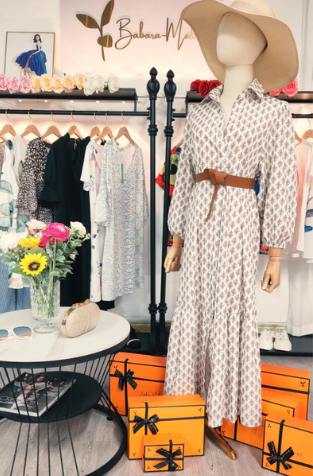 Levoire | Élégante Robe Midi À Manches Longues Avec Impression