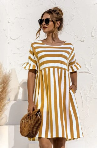 Levoire | Robe À Rayures Magique Jaune