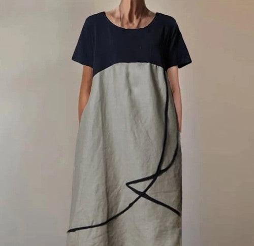 Levoire | Robe Courte À Manches Courtes En Bloc De Couleurs Rétro