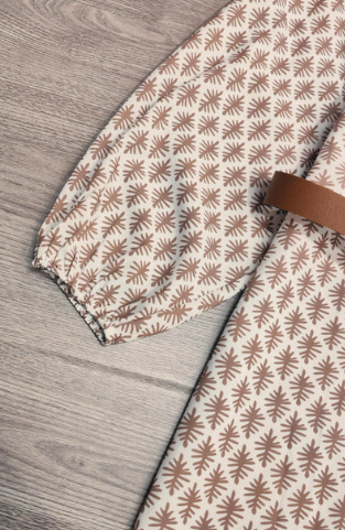 Levoire | Élégante Robe Midi À Manches Longues Avec Impression