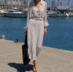 Levoire | Robe Maxi Femme Décontractée À Manches Longues