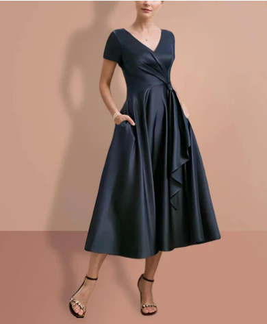 Levoire | Élégante Robe Mi-Longue Noire