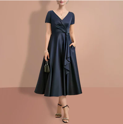 Levoire | Élégante Robe Mi-Longue Noire