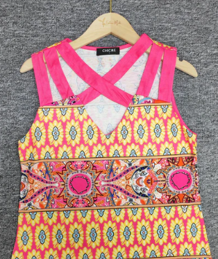 Levoire | Robe Mini Rose Avec Imprimé Mixte