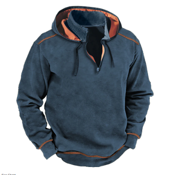 Levoire | Sweat à capuche à cordon à demi-zip à manches longues Gris de mer