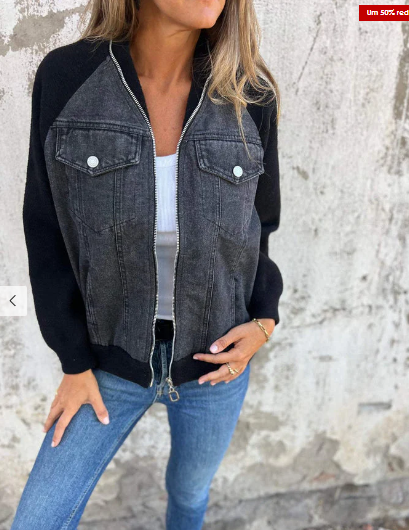 Levoire | Veste Moderne En Denim Noir