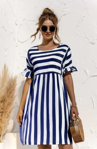 Levoire | Robe À Rayures Magique Bleu