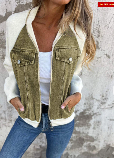 Levoire | Veste Moderne En Denim Vert olive