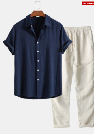 Levoire | Chemise En Lin Et Pantalon Bleu marine