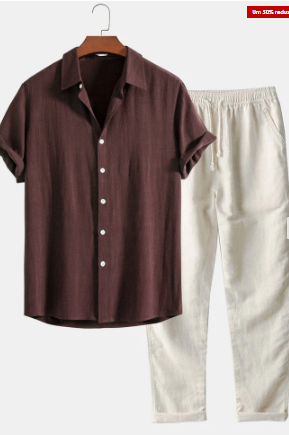 Levoire | Chemise En Lin Et Pantalon Marron café