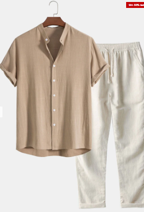 Levoire | Chemise En Lin Et Pantalon Beige