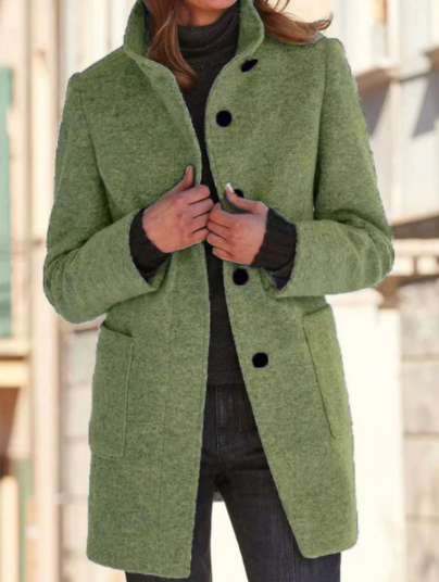 Levoire | Manteau Boutonné Élégant Et Stylé Vert clair