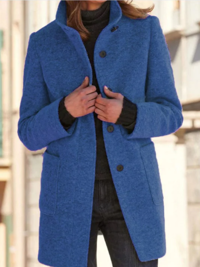 Levoire | Manteau Boutonné Élégant Et Stylé Bleu