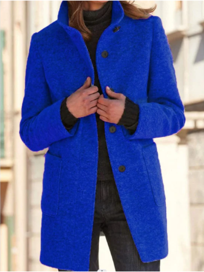 Levoire | Manteau Boutonné Élégant Et Stylé Bleu foncé