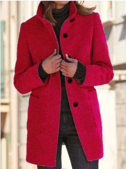 Levoire | Manteau Boutonné Élégant Et Stylé Rot