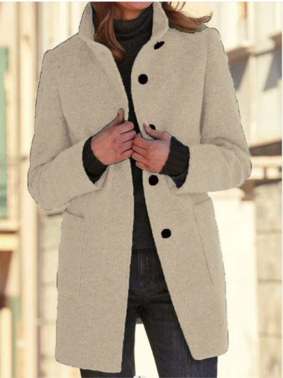 Levoire | Manteau Boutonné Élégant Et Stylé Abricot