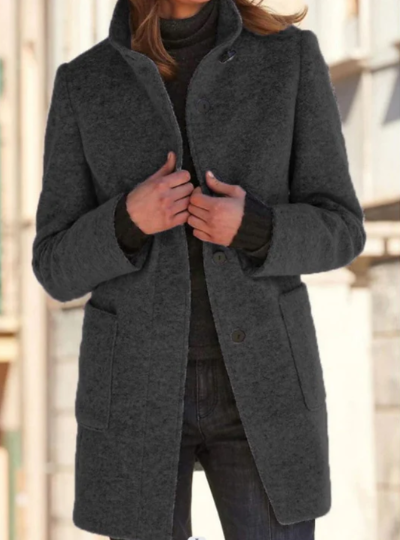 Levoire | Manteau Boutonné Élégant Et Stylé Noir