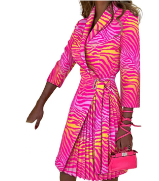 Levoire | Robe Blazer Avec Imprimé Floral Et Ceinture Rosa