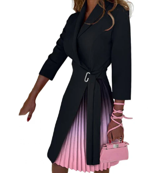 Levoire | Robe Blazer Avec Imprimé Floral Et Ceinture Noir